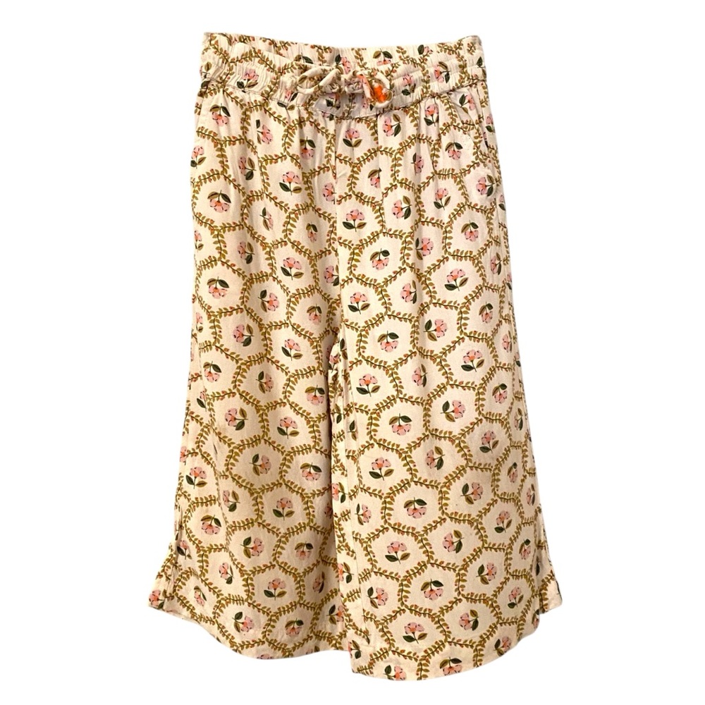 Monoprix Kids Girl’s French Boutique Floral Patterned Wide-Leg Pants